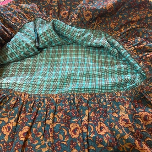 Ian Mosh S.L Multi-Layer Sleeveless Check Tweed Floral Ruffle Dress - Picture 14 of 16